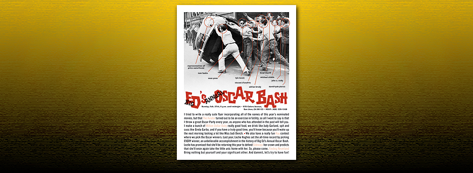 Invitation for Big Ed (Attanasio)'s Oscar Bash